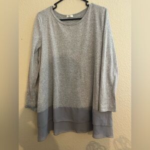 Chic Gray Layered Women's Tunic